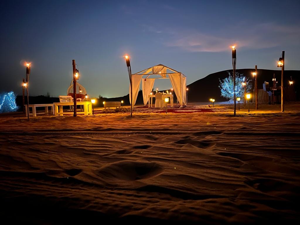 Evening Desert Safari VIP and Private & Dinner Buffet Pick-up & Drop-off Up to 6PAX